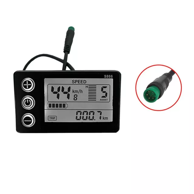 Vélo Électrique S866 24V/36V/48V Imperméable LCD Écran for E-Bike Scooter S-M