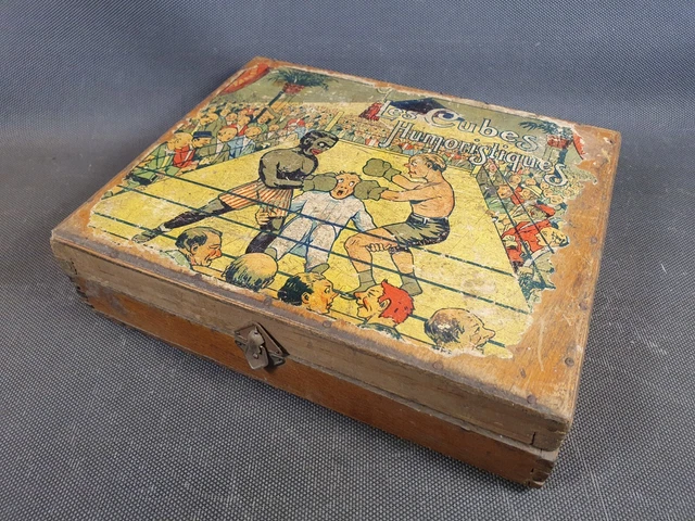 Boîte De Jeux Ancienne En Bois Vintage - Dimensions 23,5 X 28 Cm - Occasion - France