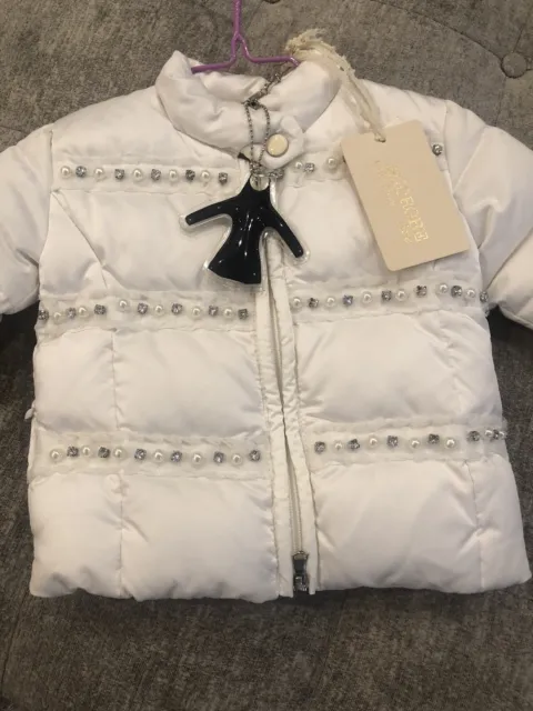 Microbe baby girls Gorgeous padded coat with diamond Detail,  18months RRP £190