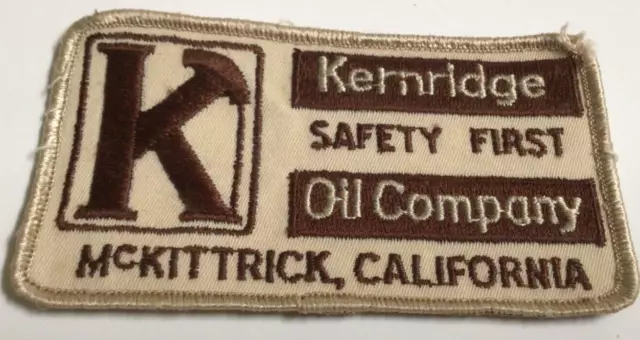 Vintage Kernridge Oil Field Company Uniform Cap Patch McKittrick California 915A