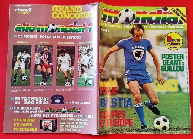 CARD SEC BASTIA 1978 COUPE DE L'UEFA FOOTBALL ONZE MONDIAL RARE