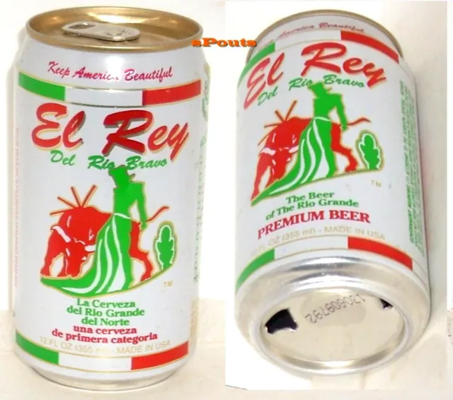 Empty Beer Can El Rey Mexico - Usa Rio Grande Bullfight Matador Latino-American 3