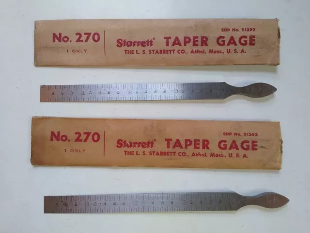 Starrett No. 270 taper gage, SET of TWO GAGES