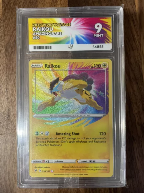 Pokemon - Raikou - 050/185 - VIVID VOLTAGE - Holo Rare - ACE 9 MINT