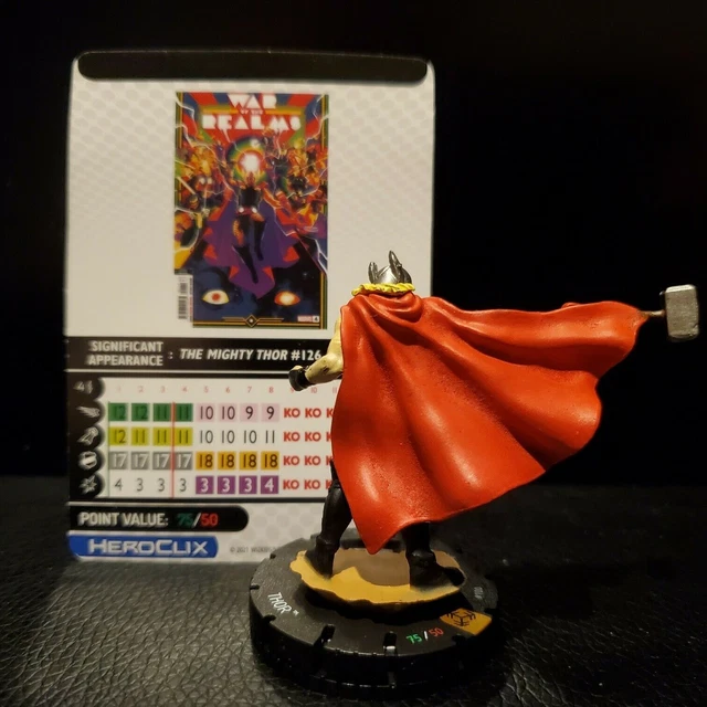 HeroClix Marvel Avengers War Of Realms Thor LE #100 Action Figure With Card 4