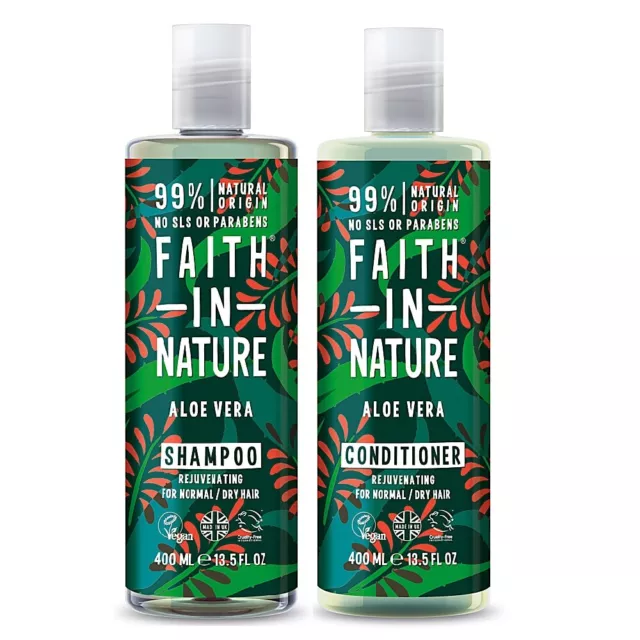 Faith in Nature Aloe Vera Shampoing & Revitalisant Paquet 400ml Chaque