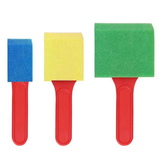 Tampons En éponge Pour Peinture - Lot De 5 (rose, Vert, Vert Foncé, Jaune, Bleu) - Pour Dessin, Loisirs Créatifs Enfants - Réutilisables Et Lavables