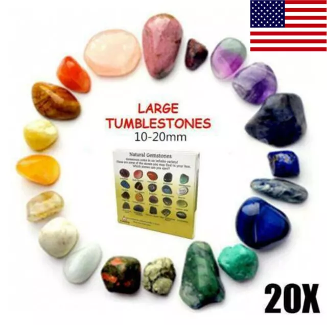 Set of 24 Healing Crystal Natural Gemstone Reiki Chakra Collection Stone Kit US