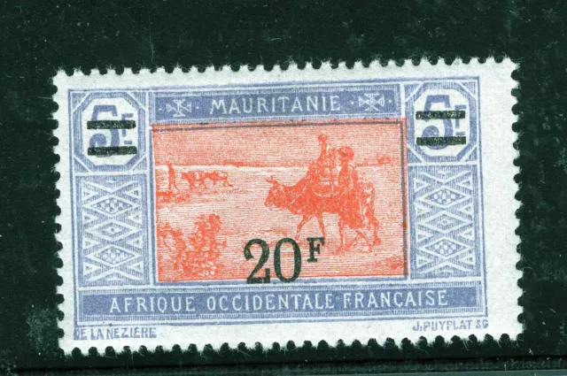 "FRANCIA MAURITANIA, YV # 56a, MH, SIN PUNTO DESPUÉS DE LA LETRA ""F""