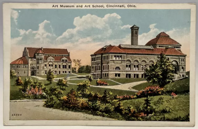 Art Museum and Art School, Cincinnati Ohio OH Vintage Postcard
