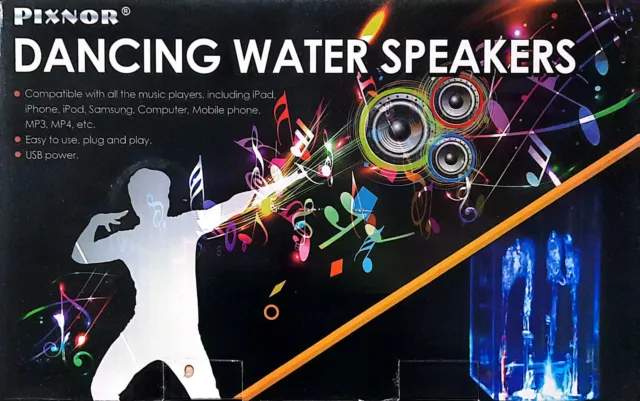 Black Stereo Music LED Dancing Water Fountain Light Speakers For IPAD IPHONE PC