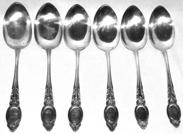 1903 International Silver Dumont Independence Silverplate 6 Soup Spoons 8 1/8"