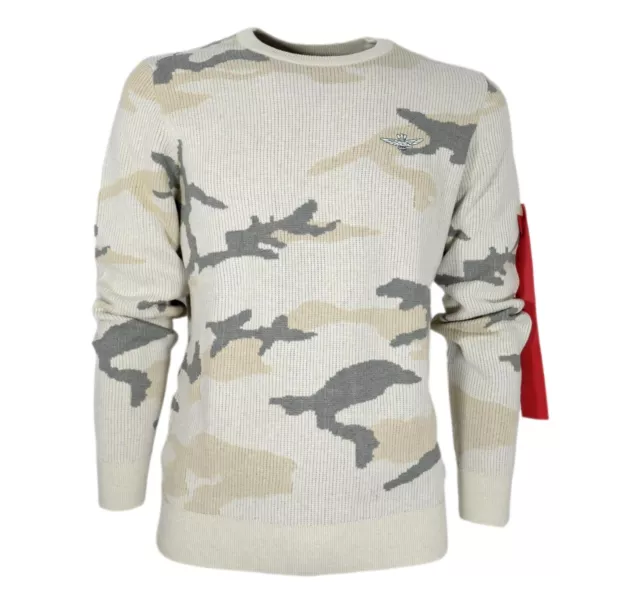 Aeronautica militare Men's Sweater Camoufalge 232MA1475L513 Grey