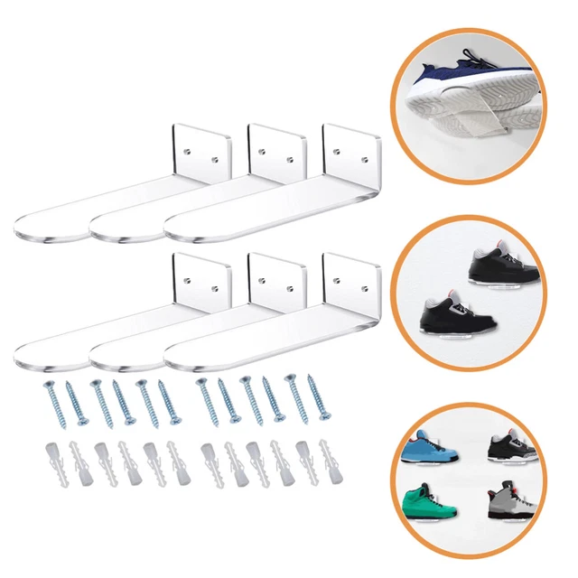 6 Pcs Schuh Vitrine Schuhe Halterung Weißes Wandregal Sportschuhe