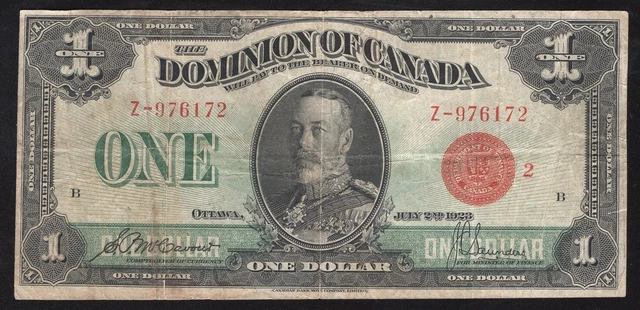 1923 $1 RED SEAL DOMINION OF CANADA  DC-25g Z-976172
