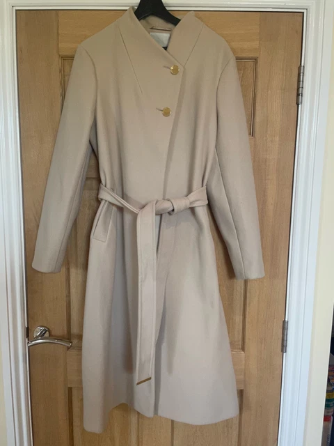Cappotto lungo crema da donna giacca con cintura 16 18 grande stile ted panettiere