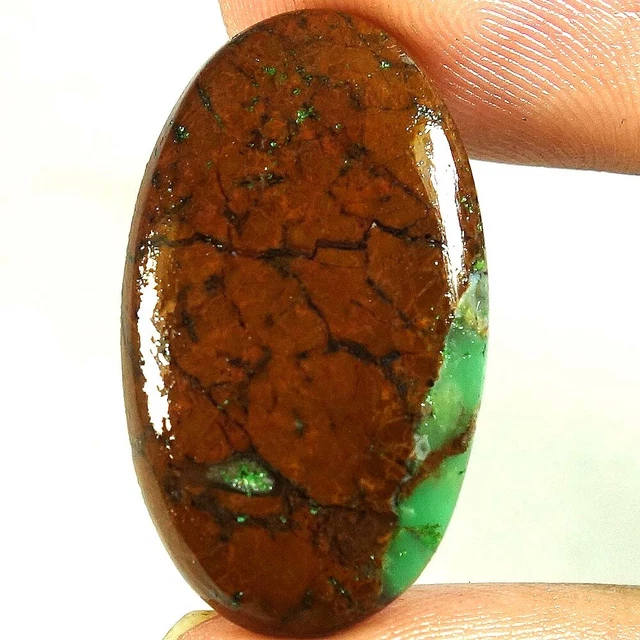 18.60Cts 100% Natural Bio Chrysoprase Loose Gemstone Oval Cabochon 17x 29x 04mm