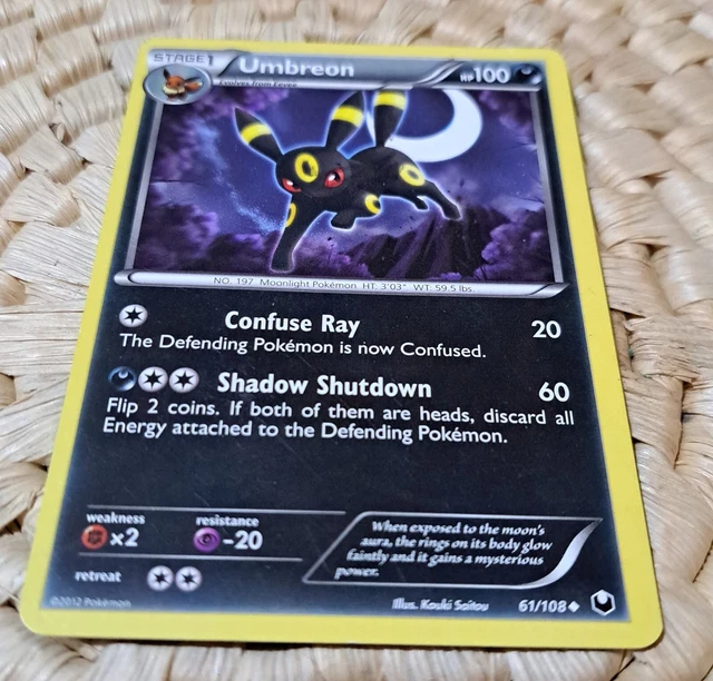 UMBREON Pokemon Card 61/108 Non Holo Dark Explorers FREEPOST