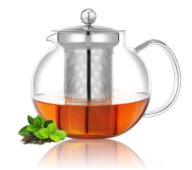 Clear Glass Teapot, Blooming and Loose Leaf Tea Maker,1000ml- Free shipping