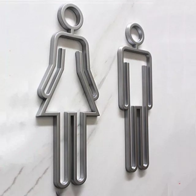 Acrylic Toilet Symbol Adhesive Backed Bathroom Toilet Door Sign Restroom Signage