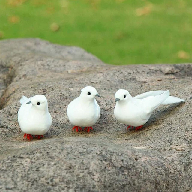3 Stück handgefertigte Vögel Taube Garten Terrasse Rasen Home Decor Statue 2