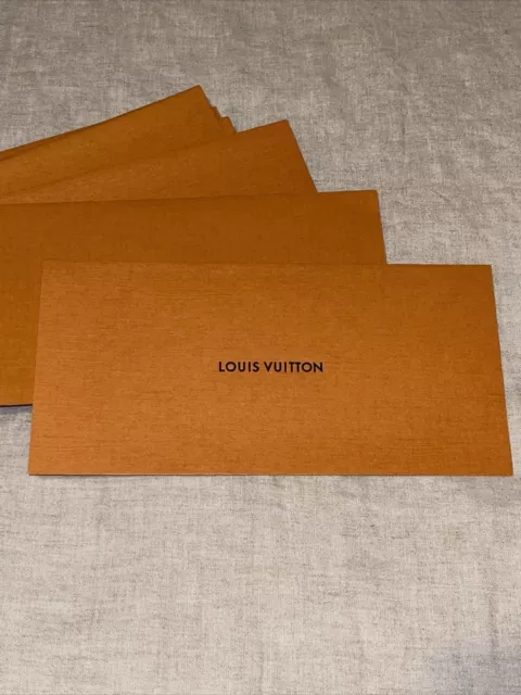 LOUIS VUITTON New Authentic Empty Orange Envelope Receipt Holder Set Of 3  Pieces