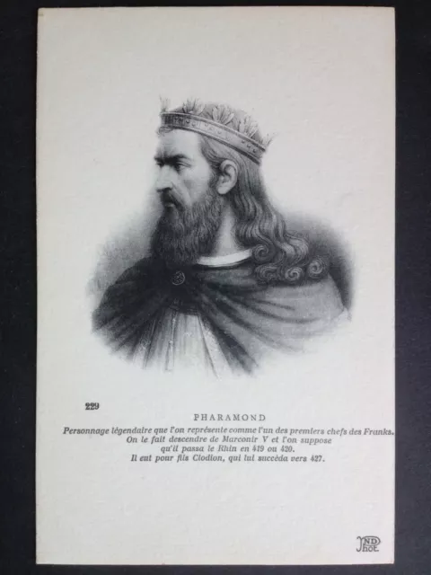 cpa GRAVURE ROI des FRANCS KING of FRANCE Portrait de PHARAMOND