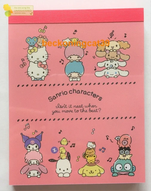 Sanrio Character Kitty Melody Kuromi Pochacco Kiki Mini Taccuino 100 MADE JAPAN