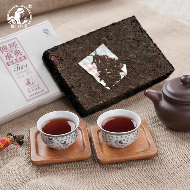 Natural BoKu Ancient Tree Golden Bud Puerh Tea Brick Yunnan Pu-erh Ripe Tea 250g