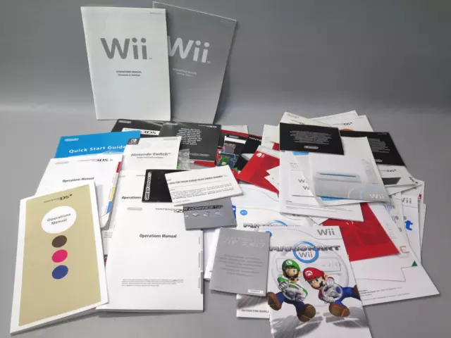 Various NINTENDO Instruction Booklets/Manuals/printed material (Wii/GBA/SP/3DS)