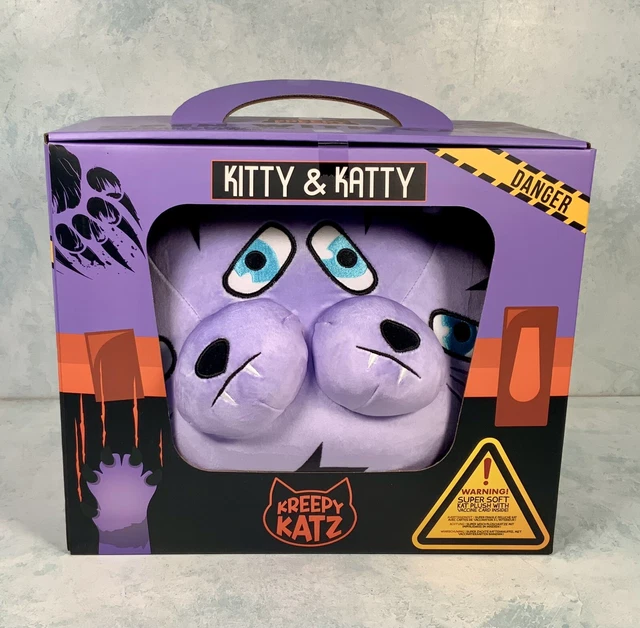KREEPY KATZ KITTY & Katty Light Purple Cat 30.5cm Soft Plush Toy in Travel Case £14.99 - PicClick UK