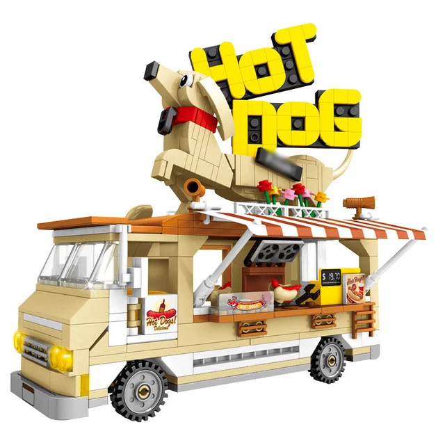 SEMBO BLOCK VEHICLES ice cream pizza van ambulance building blocks