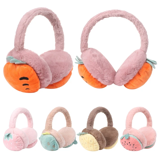 Invierno Orejas Cálidas Auriculares Bordado con Frutas Tapa de la Oreja