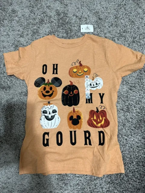 Disney Parks Oh My Gourd Halloween Mickey Mouse  Shirt Kids Youth S Small New