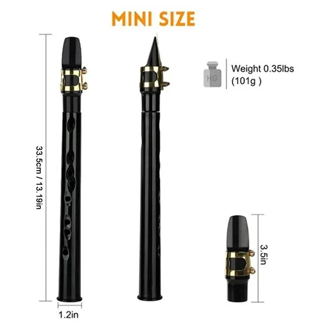 Mini Pocket Saxophone C Key Sax Woodwind Instrument with Carrying Black Bag W9Q8
