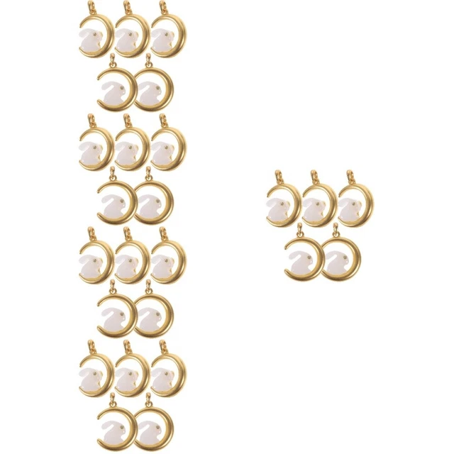 25 Pcs Jade Rabbit Pendant 2023 Year The Earring Pendants Accessories