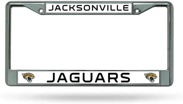 Jacksonville Jaguars Premium Metal License Plate Frame Chrome Tag Cover, 12x6...