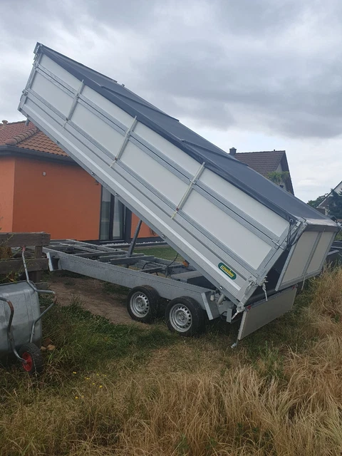 Kipper Drehschemel Kippanhänger Drehschemelanhänger Kaminholz Bau Dach Bobcat