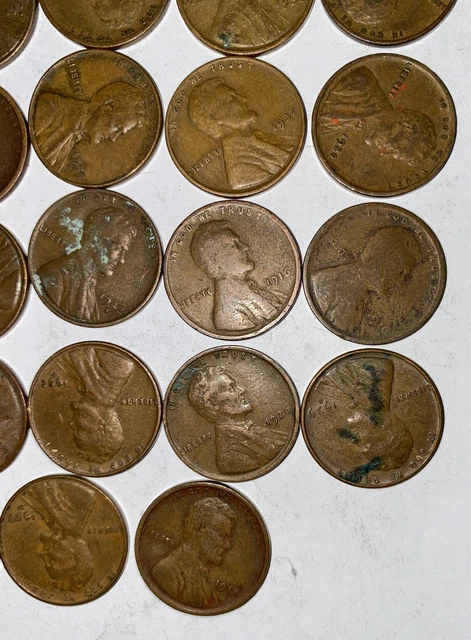 1 US Lincoln Wheat Cent Penny Roll 1926-S/1920-D (50 Coins) Old Vintage 9