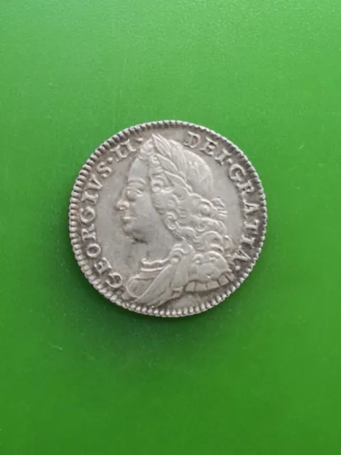 1757 George II Silver Sixpence Coin #1652c