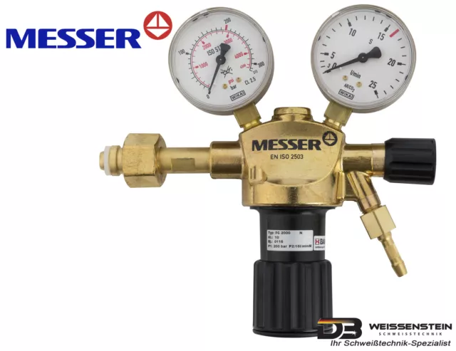 Messer Argon CO2 Druckminderer Druckregler MIG MAG WIG TIG Mischgas Schutzgas