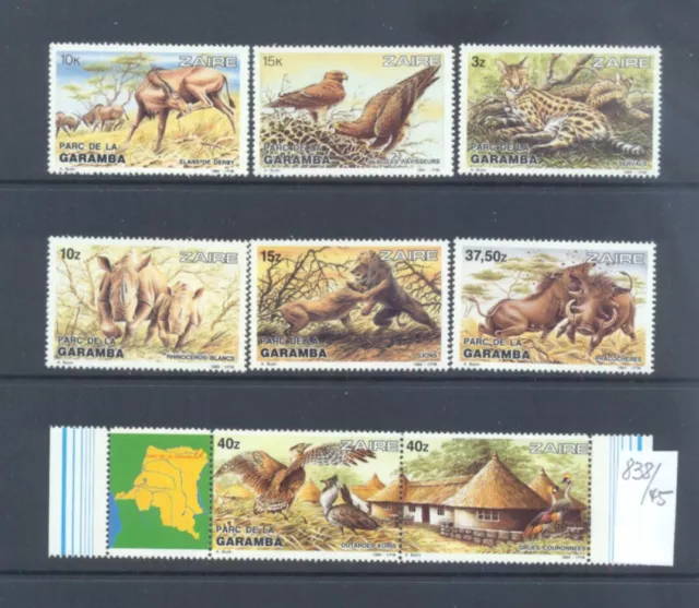 ZAIRE - Mi.Nr.  838/845  Garamba-Nationalpark  kompl. Ausg. postfrisch