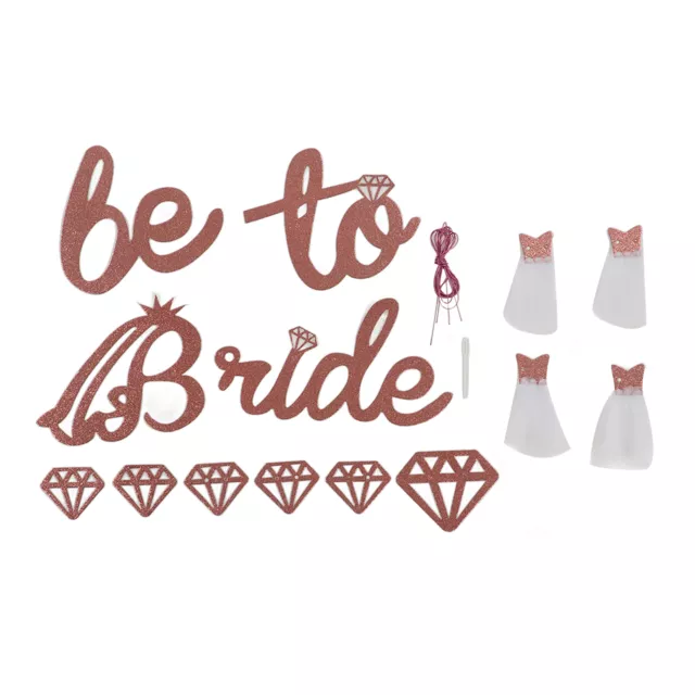 (Oro Rosa) Estandarte de ducha de novia montaje simple pancartas de ducha de novia y