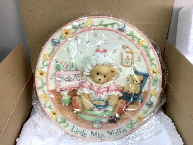 1995 NEW NIB Cherished Teddies “Little Miss Muffet” Nursery Rhyme Plate   106