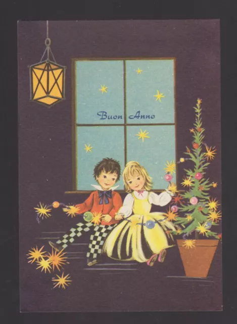 Edizioni Saemec S/489 Cartolina Buon Anno Fg N - Albero Bimbo Bimba Bimbi Stelle