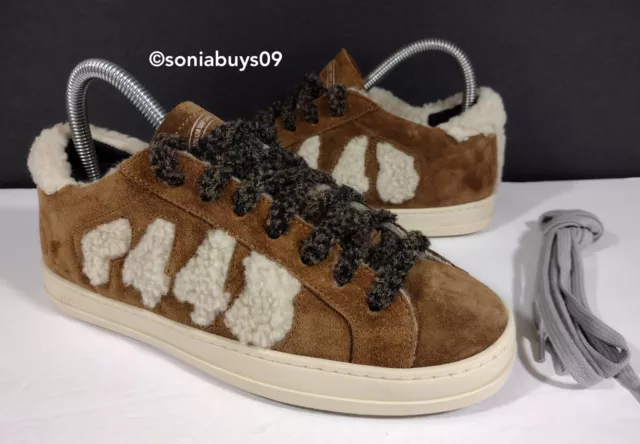 P448 Women's John Faux Shearling Suede Sneakers, Brown, Size 36