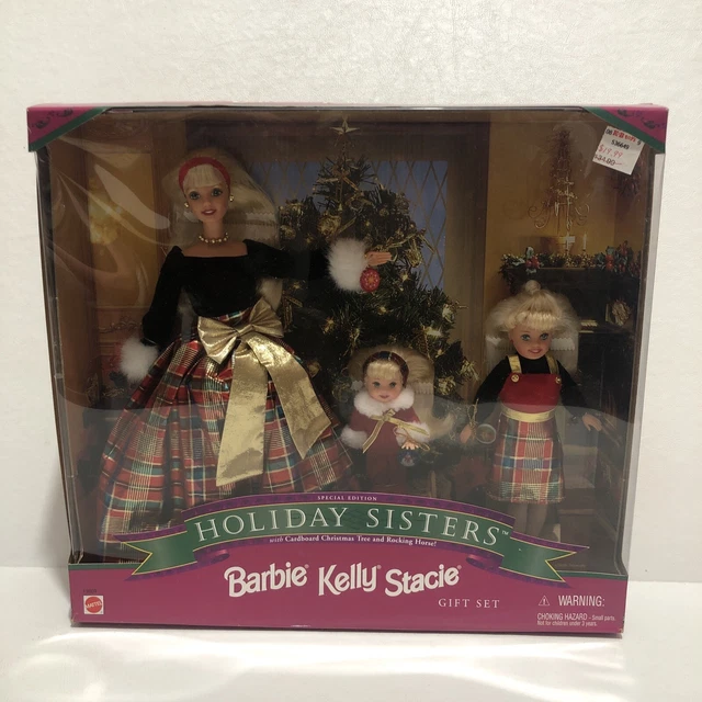 Barbie Holiday Sister Gift Set New NIB NRFB 1998 Mattel Kelly Stacie Christmas
