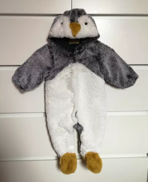 NEXT___PENGUIN fur all in one snowsuit pramsuit boys age 3-6 mths VGC