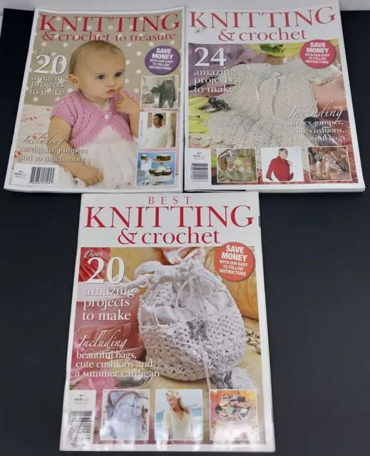 Best Crochet Knitting Magazine bundle lot 60+ Projects Hats Baby Bib Jumpers