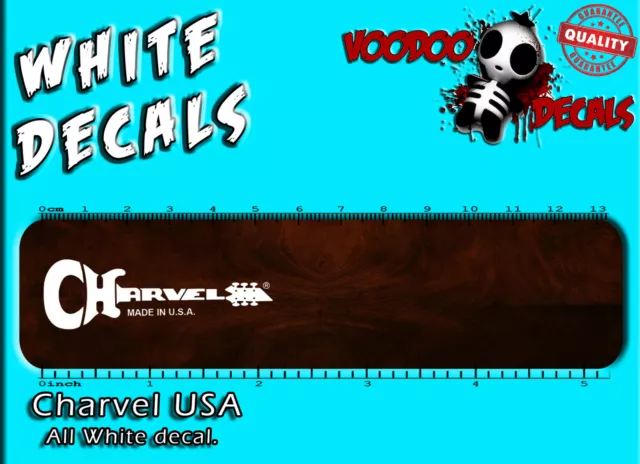 Charvel USA (ALL WHITE) Waterslide decal